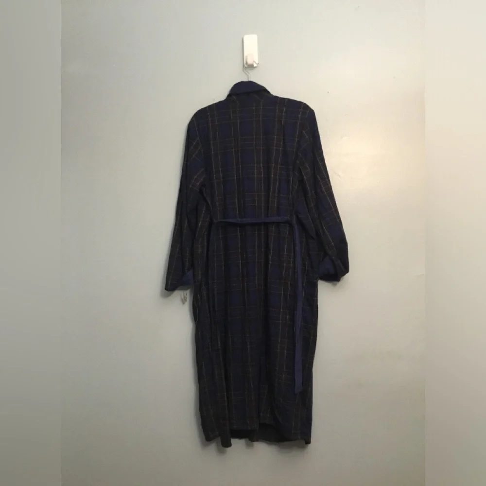 Kohl's Navy Plaid Fleece-Lined Women's Robe